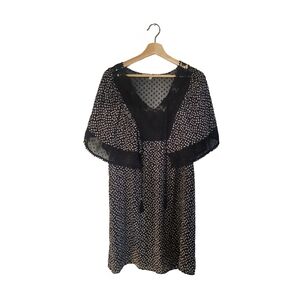 DANIEL RAINN Size S Boho Floral Lace Trim Mini Dress